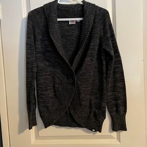 Roxy 100% Cotton Grey sweater/cardigan Size M GUC